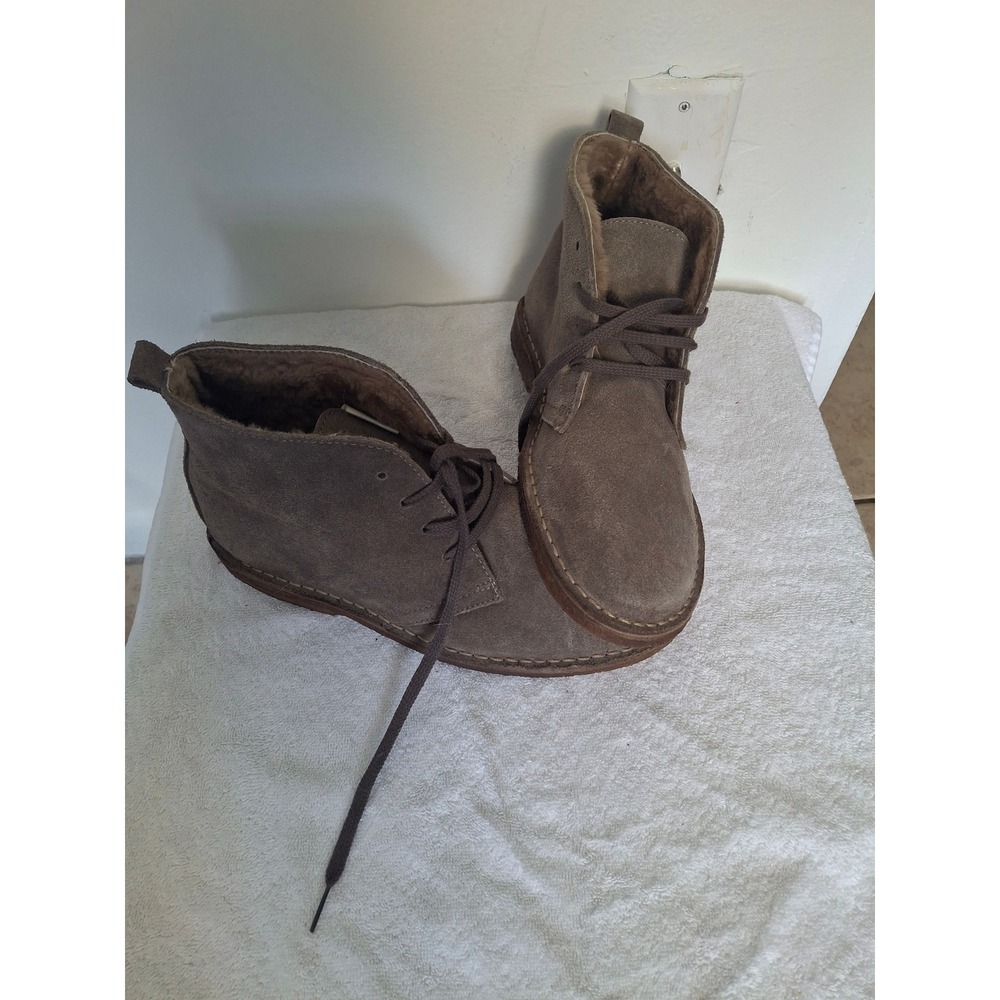 J.Crew MacAlister Suede Shearling Lined Desert Boots Made in Italy Brown Mens7.5